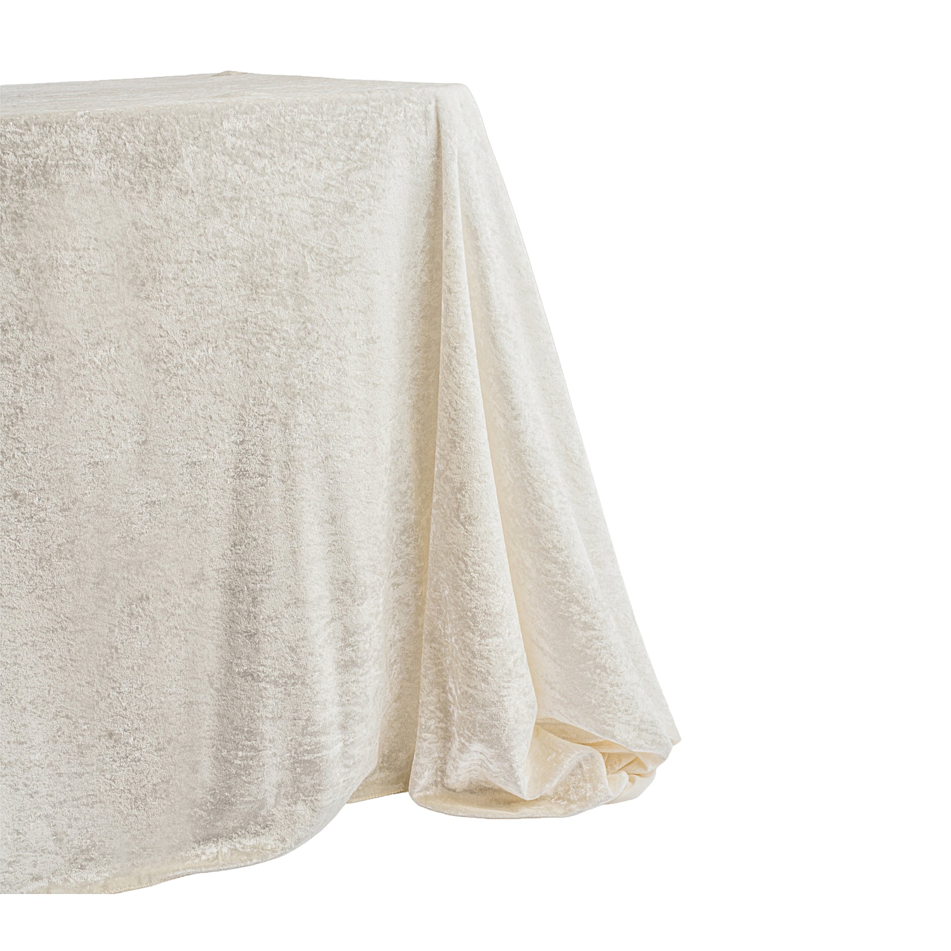 Velvet 90"x132" Rectangular Tablecloth - Ivory - CV Linens