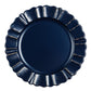 Waved Scalloped Acrylic 13" Charger Plate - Navy Blue & Gold - CV Linens