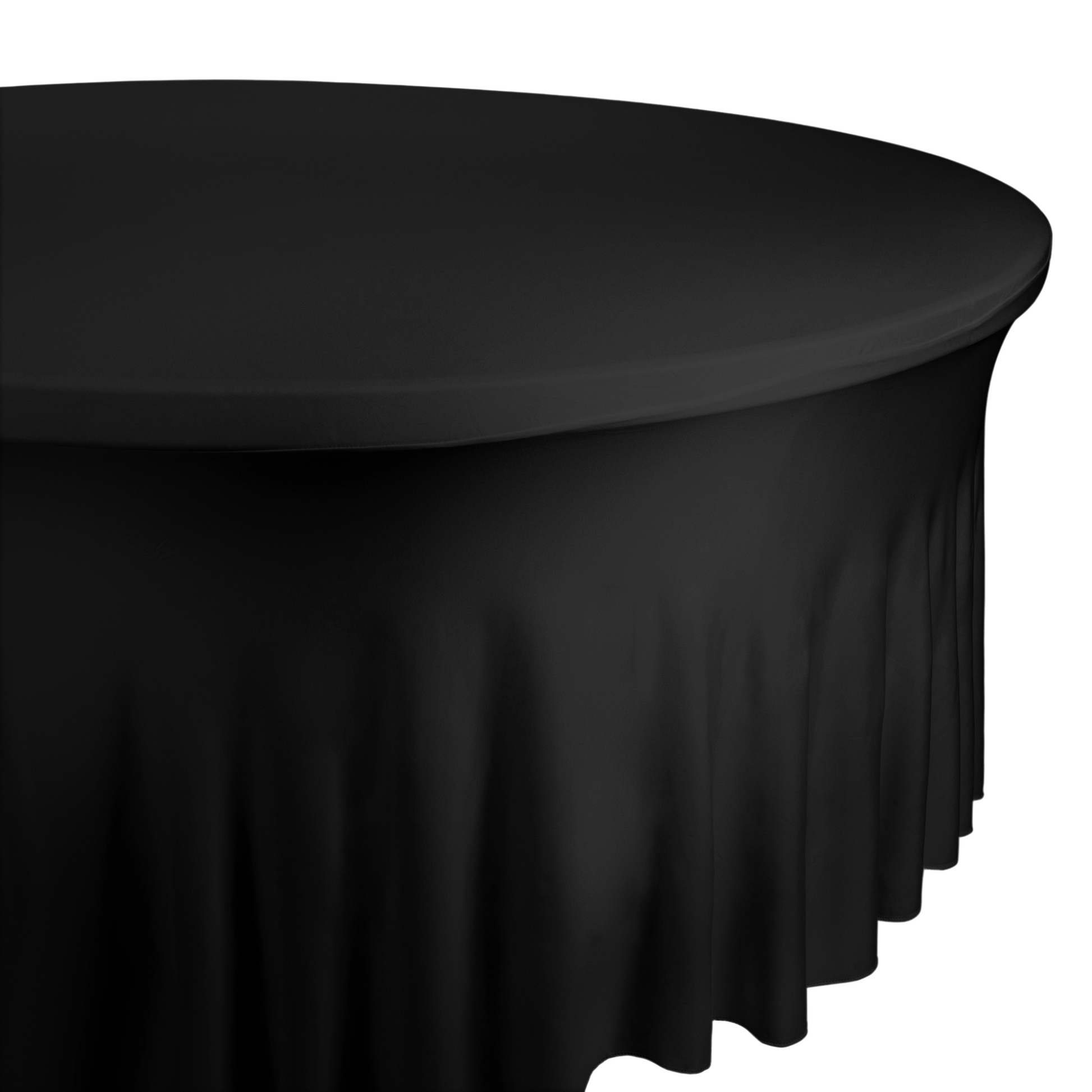 Wavy Spandex Table Cover 5ft Round - Black
