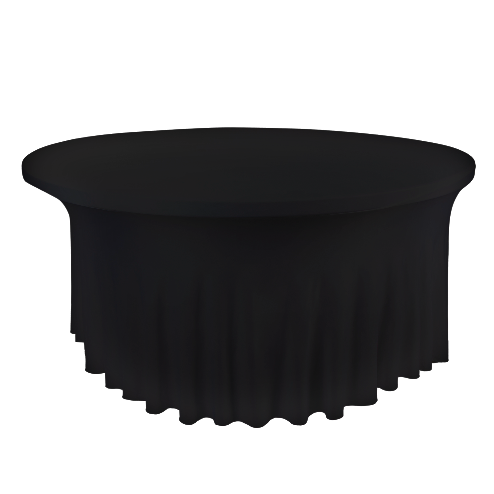 Wavy Spandex Table Cover 5ft Round Black CV Linens