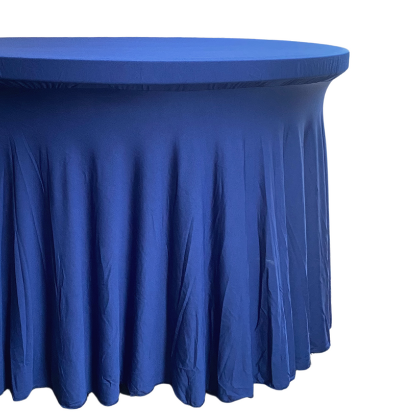 Wavy Spandex Table Cover 4ft Round Navy Blue (Clearance) CV Linens