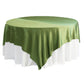 Square 90"x90" Satin Table Overlay - Willow Green - CV Linens